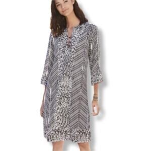 Soft Surroundings Shift Dress M Neutral Career Classic Casual Breathable Relaxed